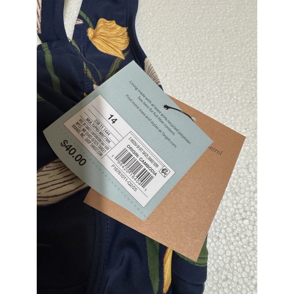 Shade & Shore One Piece Swimsuit Size 14 NWT Full Seat Coverage - Picture 6 of 12